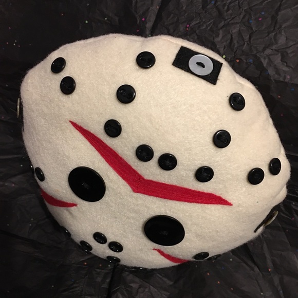 👻 ♥️⚡️LOVE StuFFins© Friday the 13th Throw Pillow OOAK Handmade Jason Vorhees - Picture 3 of 5